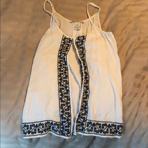 White tank top with black detail